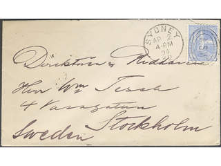 Australia New South Wales. Michel 79 cover , 1891 2½ pence ultramarine on beautiful …