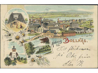 Sweden. Postcard Facit 52 , Gruss Aus. Bollnäs, "Helsning från", used card sent from …