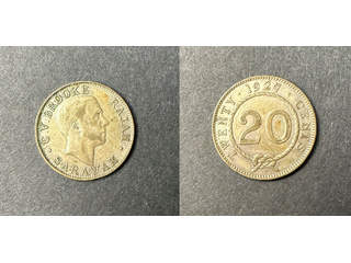 Sarawak Rajah Charles Brooke (1868-1917) 20 cents 1927, VF