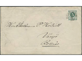 Sweden. Facit 43b on cover, 5 öre dark green, clean distinct print on local cover of …