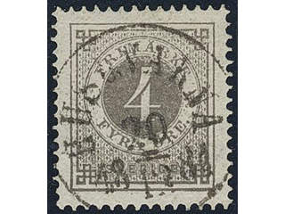 Sweden. Facit 29 used , 4 öre grey. EXCELLENT cancellation HUSQVARNA 20.12.1881.