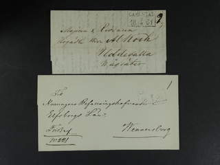 Sweden. S county. CARLSTAD 1850–1851, rectangular postmark. Type 5 on three covers sent …