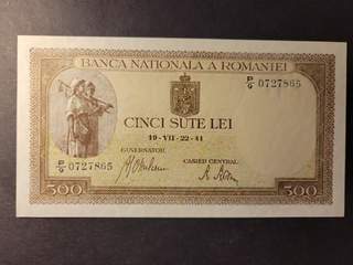 Romania 500 lei 22.7.1941, UNC