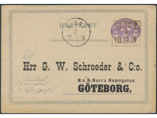 Sweden. Postal stationery, Single postcard, Facit bKe2, Amazingly beautiful postcard …