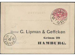 Sweden. Postal stationery, Single postcard, Facit bKe3A, Postcard 10 öre sent from …