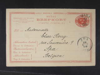 Sweden. Postal stationery, double postcard Facit bKd3 , Reply card 10+10 öre with unused …