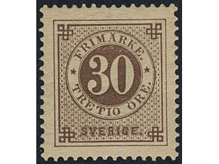 Sweden. Facit 47f ★, 30 öre orange-brown. EXCELLENT. SEK 2700+