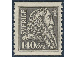 Sweden. Facit 155b ★★ , 1921 Gustaf Vasa 140 öre olivish grey-black on soft paper.