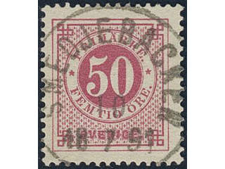 Sweden. Facit 48d used, 50 öre dull carmine on yellowish paper. EXCELLENT cancellation …