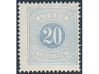 Sweden. Postage due Facit L6c ★ , 20 öre greyish blue, perf 14. SEK 650
