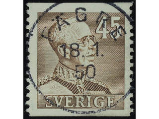 Sweden. Facit 282 used , 1940 Gustaf V large numerals 45 öre brown. EXCELLENT …