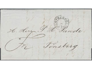 Sweden. Foreign-related cover. Norway. Prepaid letter sent from GÖTHEBORG 30.7.1863 to …