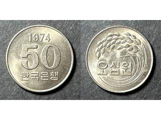 Sydkorea 50 won 1974, UNC