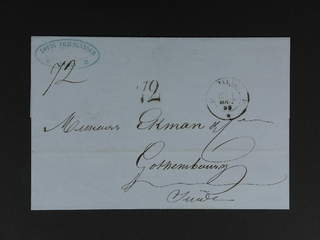 Sweden. Postage due mail. Postage due cancellation 72 on incoming cover sent from PARIS …