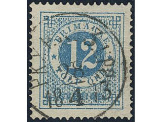 Sweden, Sverige, Sverige, Sverige. Facit 21g used, 12 öre greenish blue on ordinary …