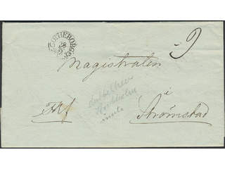 Sweden. O county. GÖTHEBORG 28.2.1833, arc postmark. Type 2 on cover sent to Strömstad. …