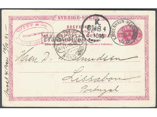 Sweden. Facit bKe13. DENMARK. Danish cancellations KJØBENHAVN-HELSINGØR 14.TOG 5.10, FRA …