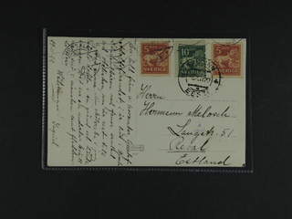 Sweden. Facit 142A, 144A cover , 2x5+10 öre on postcard sent from UPPSALA 1 29.11.22 to …