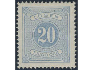 Sweden, Sverige, Sverige, Sverige. Postage due Facit L6d ★, 20 öre blue-ultramarine, …