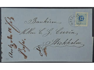 Sweden. Facit 21 cover , 12 öre on very fine cover sent from ENKÖPING 8.2.1873 to …