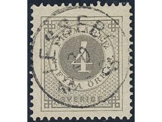 Sweden, Sverige, Sverige, Sverige. Facit 29e used, 4 öre deep grey-grey on calendered …