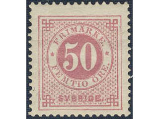 Sweden. Facit 48d ★, 50 öre dull carmine on yellowish paper. Very fine and fresh. SEK 1800