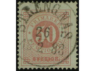 Sweden. Facit 36e used , 50 öre rose. EXCELLENT cancellation STRENGNÄS 26.2.1883.
