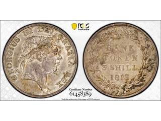 Storbritannien George III (1760-1820) 3 shillings 1813, AU+, PCGS AU58