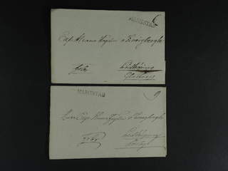 Sweden. R county. MARIESTAD, straight postmark. Five covers sent to Lidköping. (5).