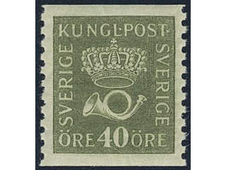 Sweden. Facit 159 ★★, 40 öre olive-green vertical perf 9¾ type II. Superb. SEK 1400