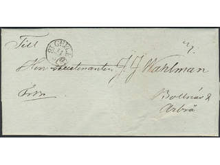 Sweden. X county. GEFLE 11.3.1835, arc postmark type 4 on cover sent to Bollnäs. Ex. …