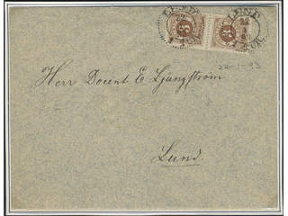 Sweden. Facit 41 cover, 2×3 öre on local cover sent within LUND 22.1.93. SEK 800