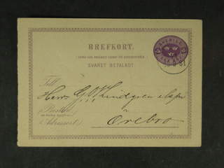 Sweden. Postal stationery, double postcard Facit bKd1CII , Originating card 6 öre sent …
