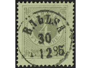 Sweden. Facit 29e used , 4 öre deep grey-grey on calendered paper. EXCELLENT …