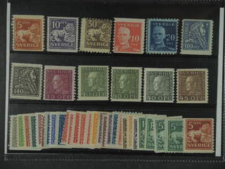 Sweden. ★ 1920-36. Small coilstamps. All different, e.g. F 141, 145E, 148C, 149A, 151C, …