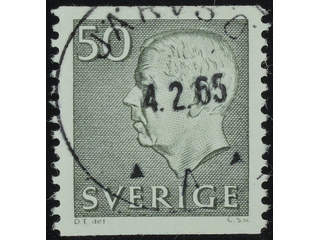 Sweden. Facit 431 used , 1962 Gustaf VI Adolf, type 3 50 öre olive-green. EXCELLENT …