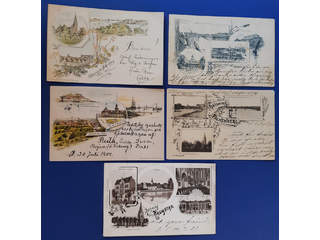 Sweden. Picture postcards, lot GRUSS AUS. N-COUNTY. Falkenberg, Halmstad and Varberg. …