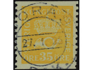 Sweden. Facit 156A used , 35 öre yellow type I. EXCELLENT cancellation BORÅS 27.1.25.