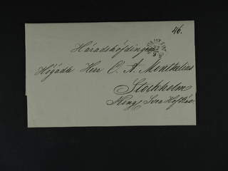 Sweden. W county. FAHLUN 27.9.1838, arc postmark. Type 3 on letter sent to Stockholm. …