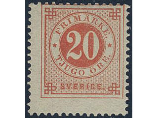 Sweden, Sverige, Sverige, Sverige. Facit 33d ★, 20 öre dull orange-red. Opinion (shade) …