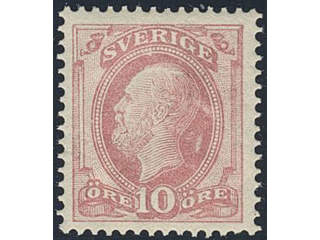 Sweden. Facit 39a ★, 1885 Oscar II, letterpress 10 öre dull carmine, type I with extra …