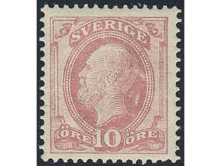 Sweden. Facit 39a ★, 1885 Oscar II, letterpress 10 öre dull carmine, type I with extra …