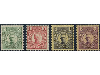 Sweden. Facit 75–78 ★★, Gustaf V in medallion with wm crown SET (4). SEK 2100