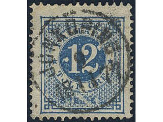 Sweden, Sverige, Sverige, Sverige. Facit 32a used, 12 öre dull light blue. EXCELLENT …