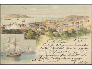 Sweden. Postcard Facit 52 , Gruss Aus. Lysekil, used card sent from LYSEKIL LBR 4.8.1900 …