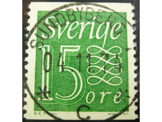 Sweden. Facit 397A used , 1962 New Numeral Type, type II 15 öre green. EXCELLENT …