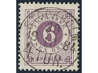 Sweden, Sverige, Sverige, Sverige. Facit 31k used, 6 öre red-lilac on calendered paper. …