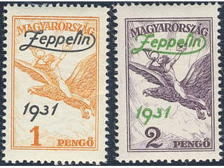Hungary. Michel 478–79 ★★, 1931 Zeppelin Overprint SET (2). EUR 200