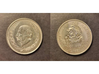Mexico 5 pesos 1951 Hidalgo, AU/UNC