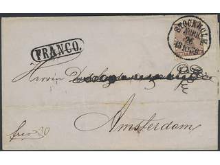 Sweden. Facit 11 cover , 30 öre on cover sent from STOCKHOLM NORR 26.10.1869 to the …